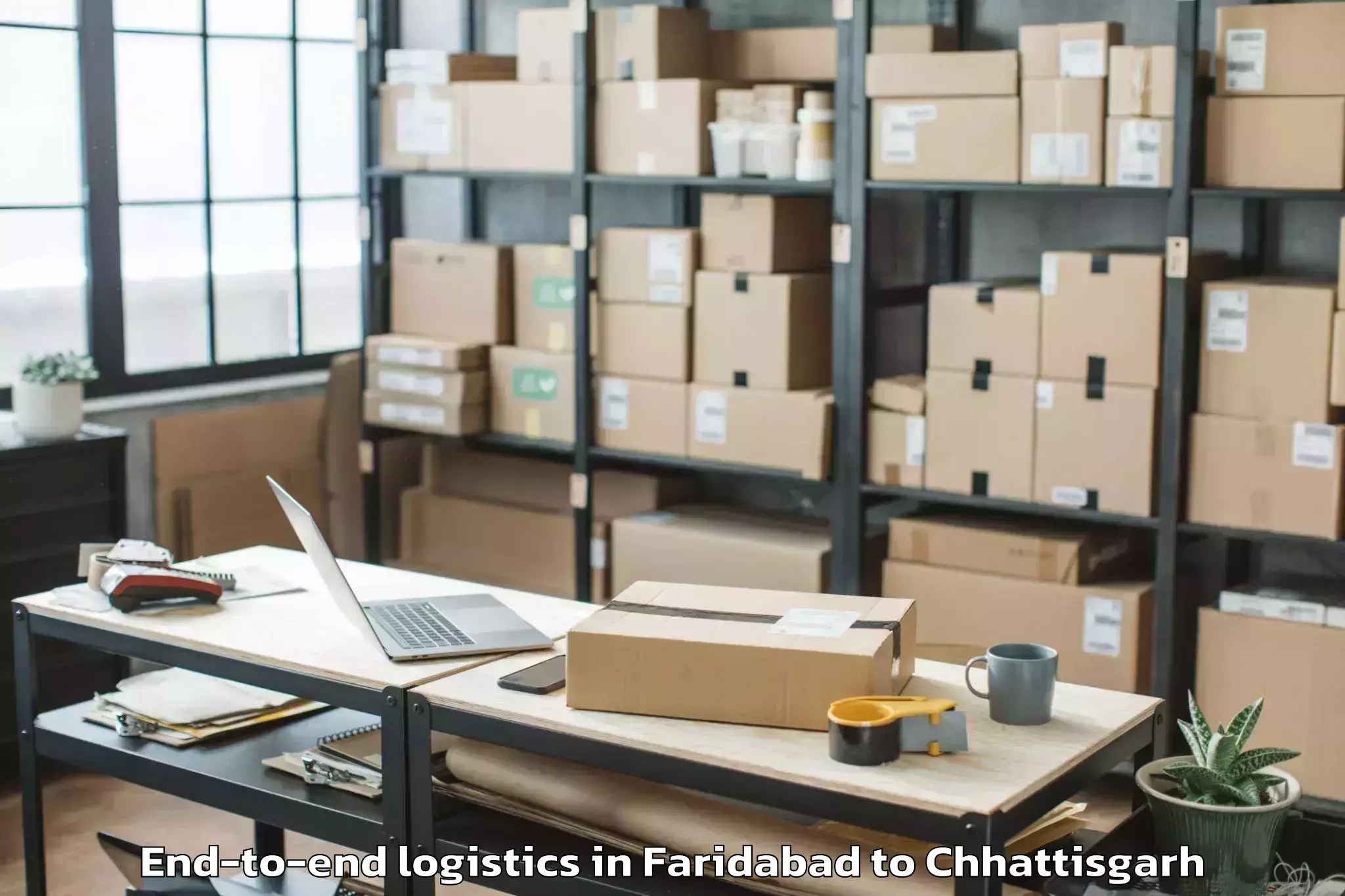 Faridabad to Pithora End To End Logistics Booking